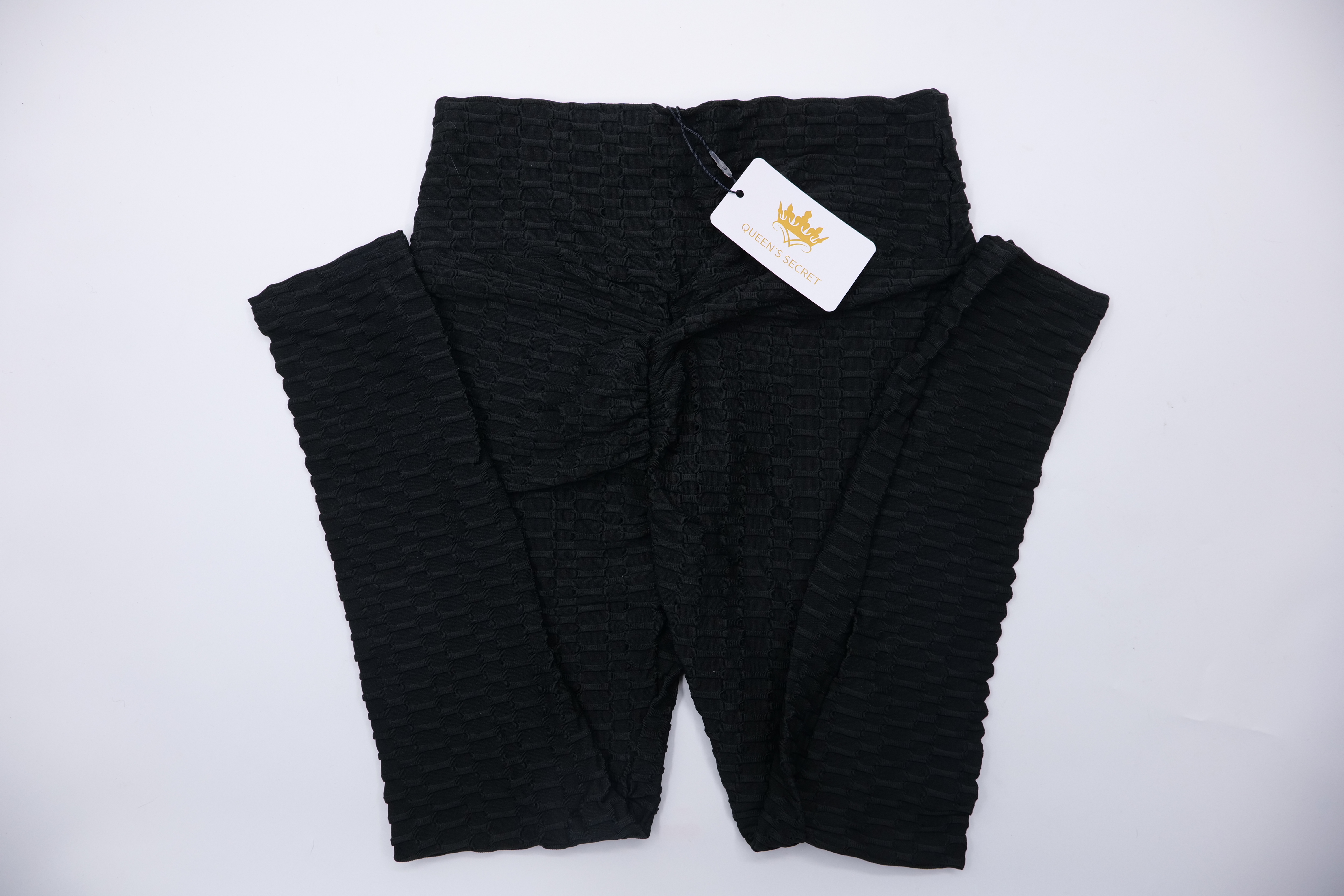 QUEEN'S SECRET Women's Double Knit Pintuck Trouser Legging Black Color